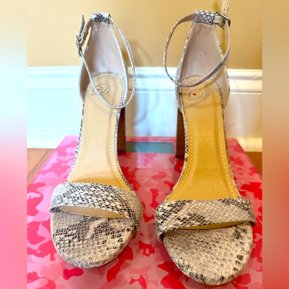 Snake Print Dress Sandals Size 10